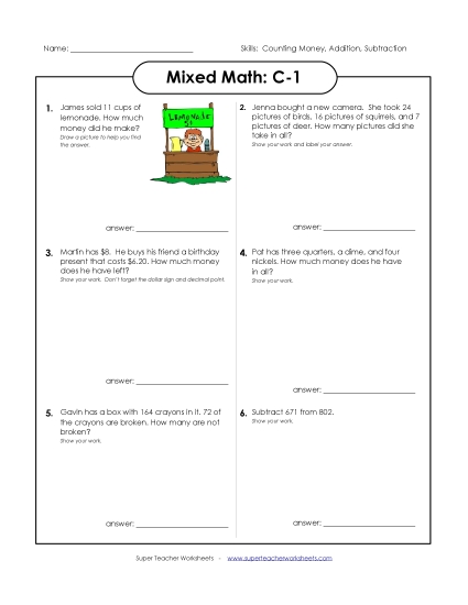Mixed Math (Level C: Grade 3) - Mixed Math: C1