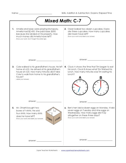 Subtraction - Mixed Math: C7 Subtraction - Mixed Math: C7