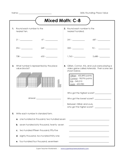 Subtraction - Mixed Math: C8