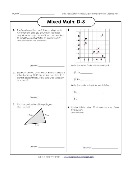 Mixed Math (Level D: Grade 4) - Mixed Math: D3