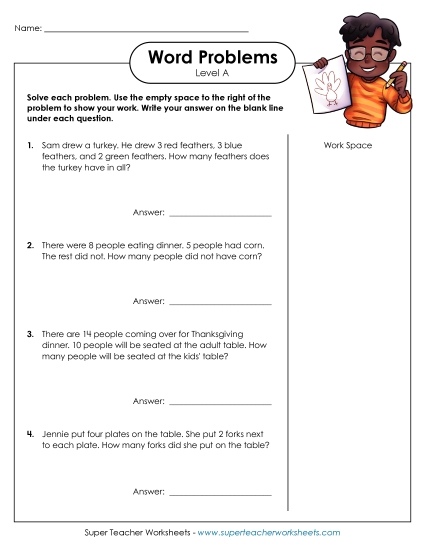 Word Problems Mixed Math Skills - Mixed Math Word Problems (Level A)