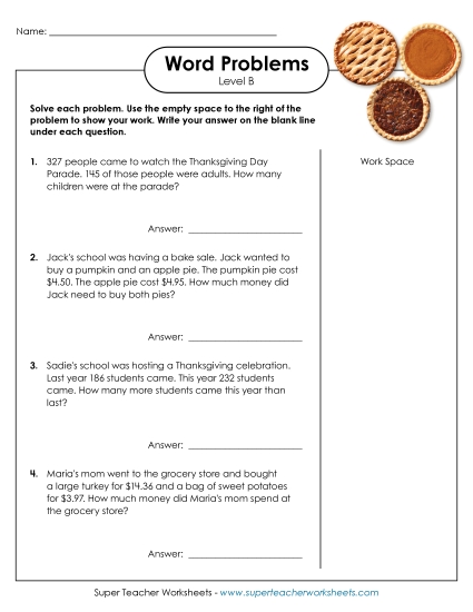 Word Problems Mixed Math Skills - Mixed Math Word Problems (Level B) Word Problems Mixed Math Skills - Mixed Math Word Problems (Level B)