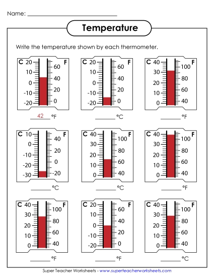 Fahrenheit & Celsius - Mixed Thermometers