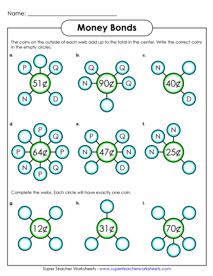 Money Bond Worksheets - Money Bonds 1