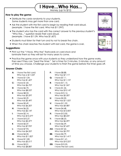Math - Money (USA - up to $12)