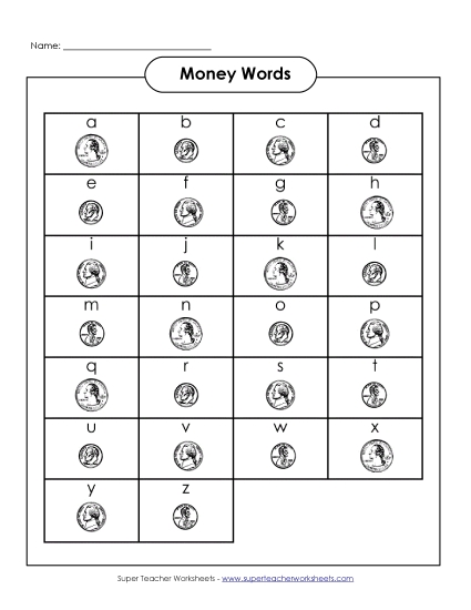 Coins Only (No Bills) - Money Words Game - 2
