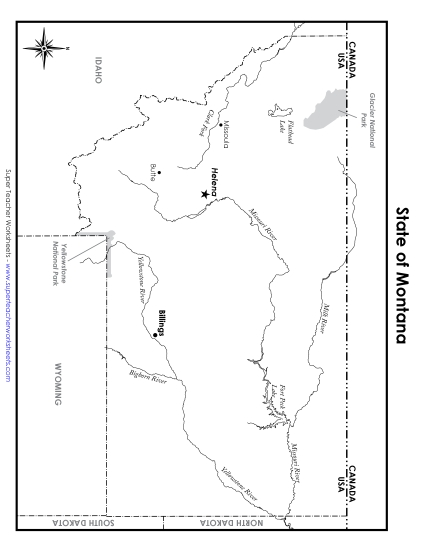 Maps - Montana State Map (Labeled) Maps - Montana State Map (Labeled)