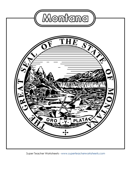 Flags & Seals - Montana State Seal (Black & White)