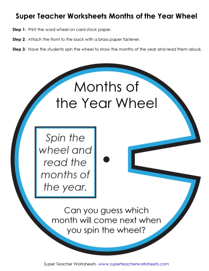 Calendars (Basic) - Months Word Wheel Calendars (Basic) - Months Word Wheel