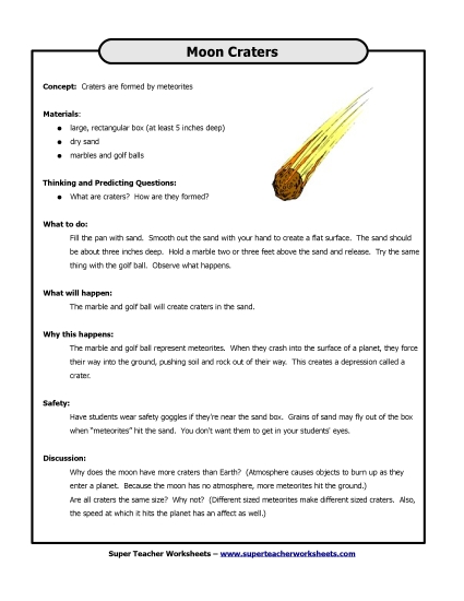 Moon Phases - Moon Crater Science Activity
