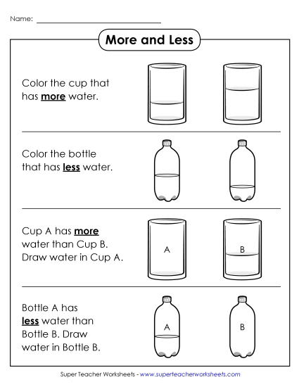 More and Less (Comparing Amounts of Liquid) - More and Less (Liquid Water) More and Less (Comparing Amounts of Liquid) - More and Less (Liquid Water)