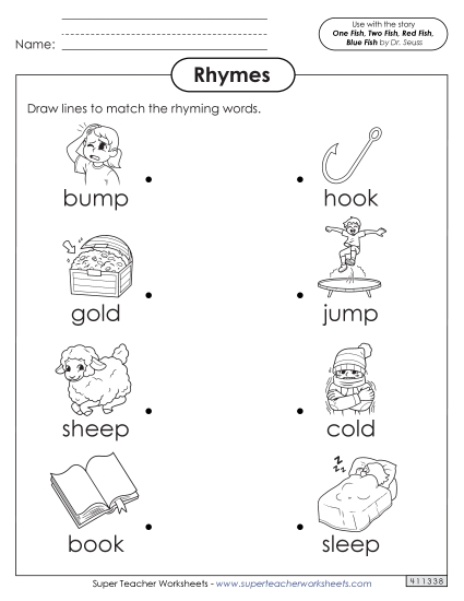 Worksheets - More Rhyme Matching Worksheets - More Rhyme Matching