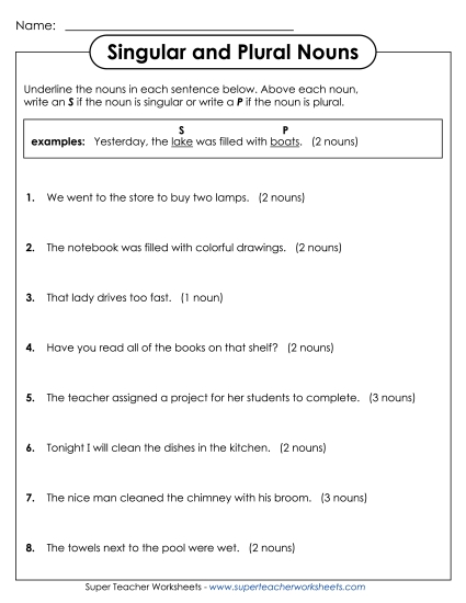 Singular & Plural Nouns - More Singular and Plural Nouns