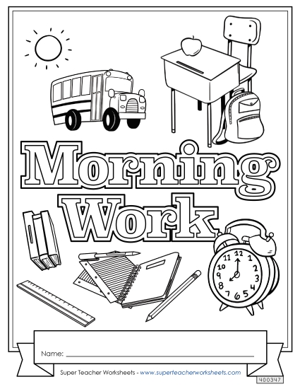 Folder & Binder Covers - Morning Work Folder & Binder Covers - Morning Work
