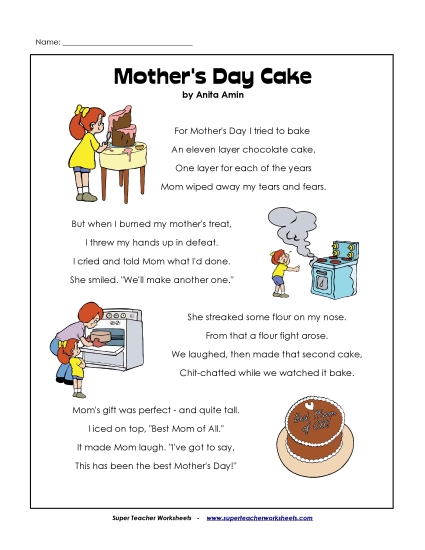 Holiday Poems - Mother's Day Cake (Mother's Day)