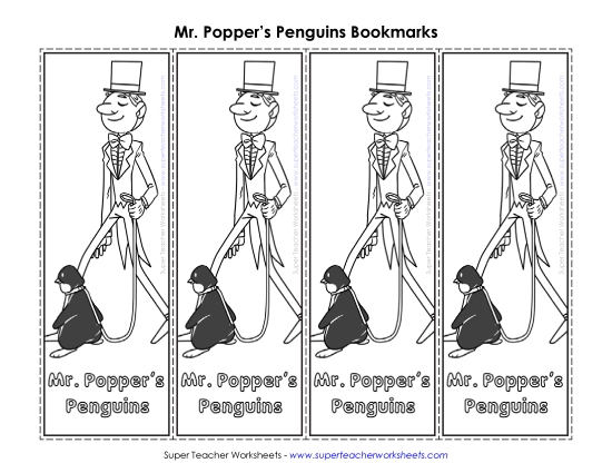 Whole Book - Mr. Popper Bookmarks Whole Book - Mr. Popper Bookmarks