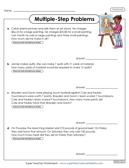 Advanced (Grades 4 - 5) - Multiple Step, Advanced #1