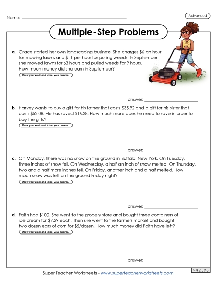 Advanced (Grades 4 - 5) - Multiple Step, Advanced #2 Advanced (Grades 4 - 5) - Multiple Step, Advanced #2
