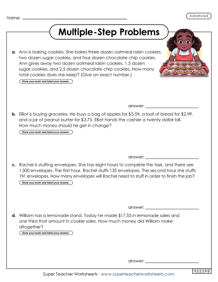 Advanced (Grades 4 - 5) - Multiple Step, Advanced #3