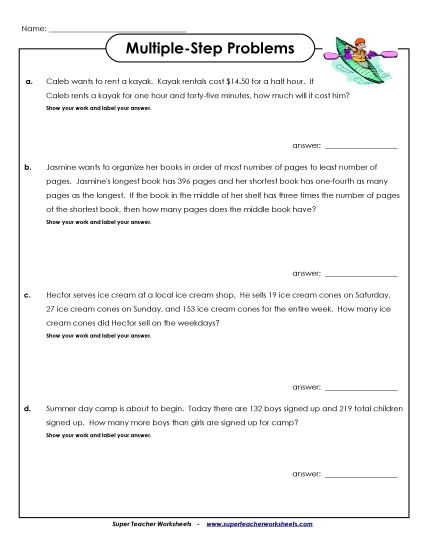 Advanced (Grades 4 - 5) - Multiple Step, Advanced #4