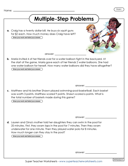 Basic (Grades 2 - 3) - Multiple Step, Basic #1 Basic (Grades 2 - 3) - Multiple Step, Basic #1