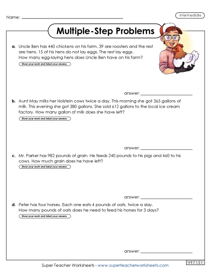 Intermediate (Grades 3 - 4) - Multiple Step, Intermediate #2