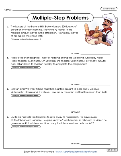 Intermediate (Grades 3 - 4) - Multiple Step, Intermediate #3