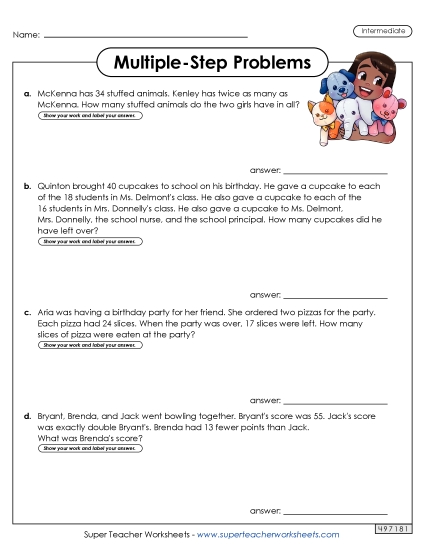 Intermediate (Grades 3 - 4) - Multiple Step, Intermediate #4