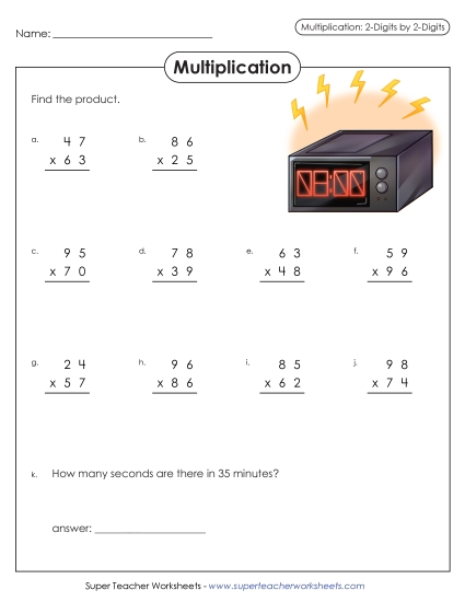 2-Digit Times 2-Digit Worksheets - Multiplication 2-digit by 2-digit 2-Digit Times 2-Digit Worksheets - Multiplication 2-digit by 2-digit