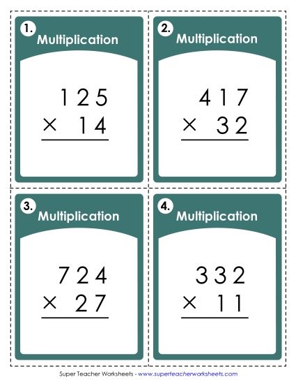 Multiplication: 3-Digits by 2-Digits Printable Multiplication: 3-Digits by 2-Digits Printable