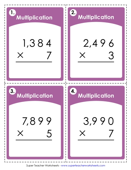 Multiplication: 4-Digit by 1-Digit Multiplication: 4-Digit by 1-Digit