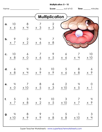 Multiplication Drills - Multiplication Basic Facts 0 - 10 Multiplication Drills - Multiplication Basic Facts 0 - 10