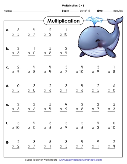 Multiplication Drills - Multiplication Basic Facts 0 - 5 Multiplication Drills - Multiplication Basic Facts 0 - 5