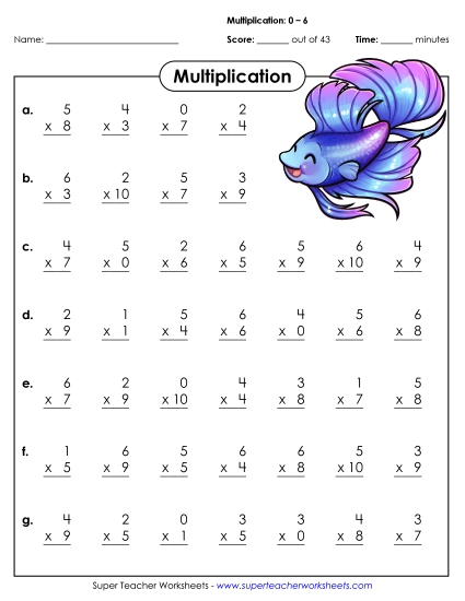 Multiplication Drills - Multiplication Basic Facts 0 - 6 Multiplication Drills - Multiplication Basic Facts 0 - 6
