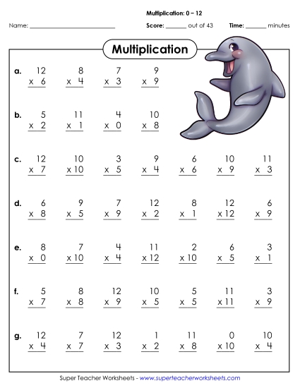Multiplication Drills - Multiplication Basic Facts #2 Factors 0 through 12 Multiplication Drills - Multiplication Basic Facts #2 Factors 0 through 12