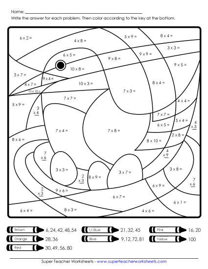 Multiplication - Multiplication: Bird on Nest (0-10) Multiplication - Multiplication: Bird on Nest (0-10)