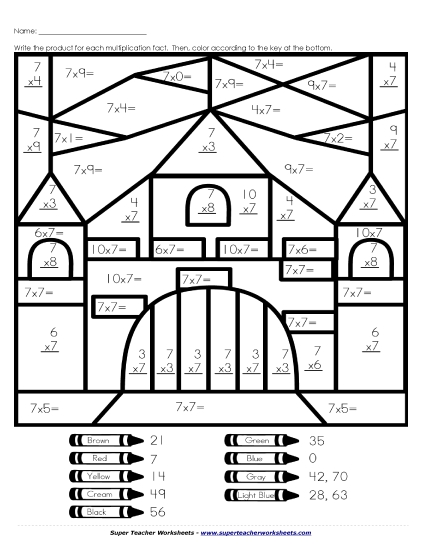 Multiplication - Multiplication: Castle (7s Only) Multiplication - Multiplication: Castle (7s Only)