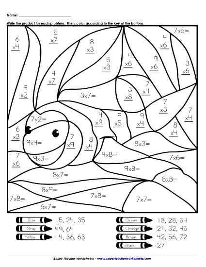 Multiplication - Multiplication: Clownfish (0-9)