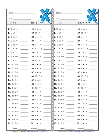 Timed Quizzes - Multiplication Timed Quiz 0 - 10 Timed Quizzes - Multiplication Timed Quiz 0 - 10
