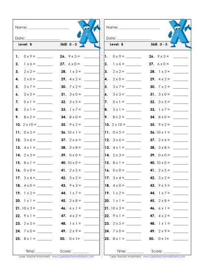 Timed Quizzes - Multiplication Timed Quiz 0 - 3 Timed Quizzes - Multiplication Timed Quiz 0 - 3