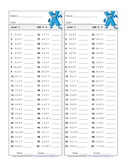 Timed Quizzes - Multiplication Timed Quiz 0 - 4 Timed Quizzes - Multiplication Timed Quiz 0 - 4