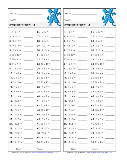Timed Quizzes - Multiplication Timed Quiz #2 Factors 0 through 12 Timed Quizzes - Multiplication Timed Quiz #2 Factors 0 through 12