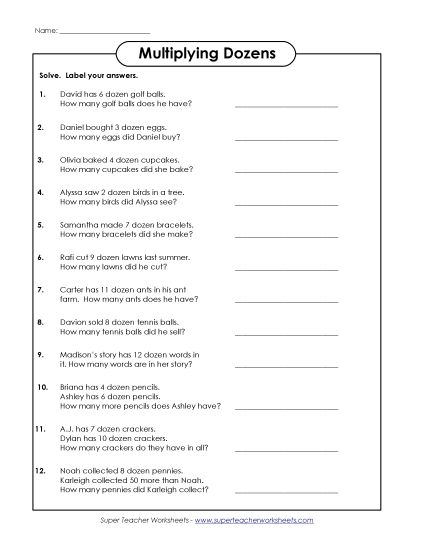 Mystery Pictures - Multiplication Word Problems (Dozens) Mystery Pictures - Multiplication Word Problems (Dozens)