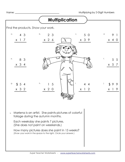 Multiplication - Multiplying by 2-Digit Numbers