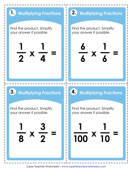 Multiplying Fractions Multiplying Fractions