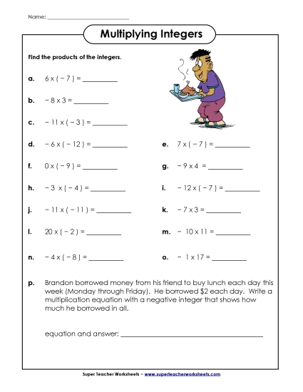 Multiplying Integers - Multiplying Integers