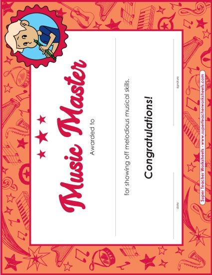 Honor and Merit Rolls - Music Master Award (Boy Illustration) Honor and Merit Rolls - Music Master Award (Boy Illustration)