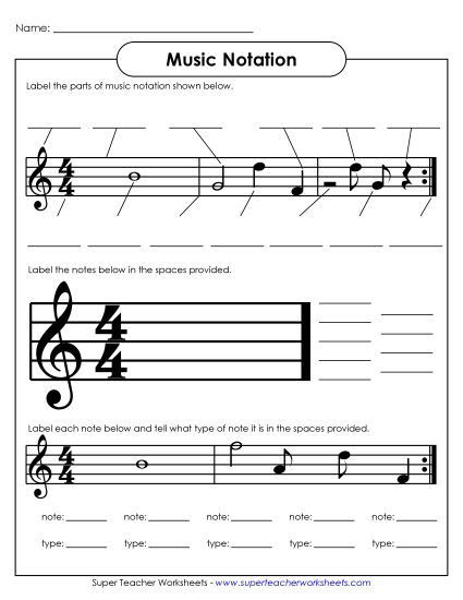 Music Notes & Symbols - Music Notation - Label Music Notes & Symbols - Music Notation - Label