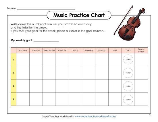Music Practice Charts - Music Practice 3 Music Practice Charts - Music Practice 3