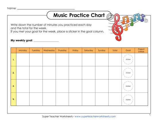 Music Practice Charts - Music Practice 4 Music Practice Charts - Music Practice 4
